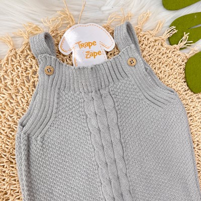 Jardineira de linha pipoca cinza